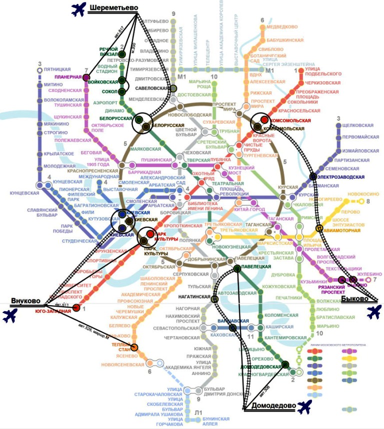 Схема расположения аэропортов на карте метро Москвы. Как добраться до Аэропорта от метро или вокзала