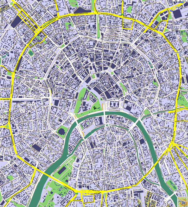 карта Москвы центральная часть
